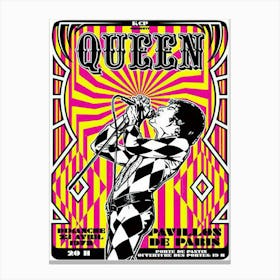 Queen Live In Paris British Rock Band Cool Posters Art Deco Aesthetic Room Decor Canvas Print