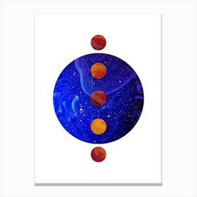 Circular Blue Planet Marble Artwork Canvas Print