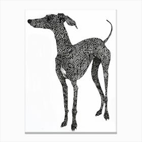 Whippet Dog Line Sketch 2 Canvas Print