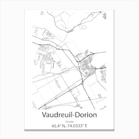 Vaudreuil Dorion,Canada Minimalist Map Canvas Print