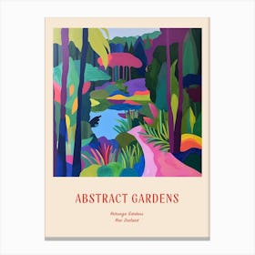 Colourful Gardens Keirunga Gardens New Zealand Red Poster Canvas Print