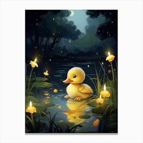 Animated Duckling At Night 4 Canvas Print