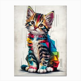 Colorful Kitten Canvas Print Canvas Print