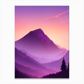 Misty Mountains Vertical Composition In Purple Tone 27 Canvas Print
