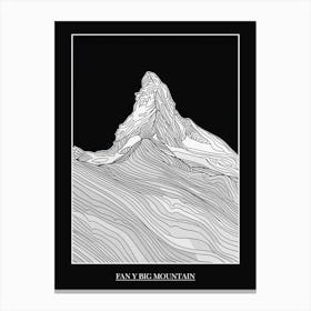 Fan Y Big Mountain Line Drawing 1 Poster Canvas Print
