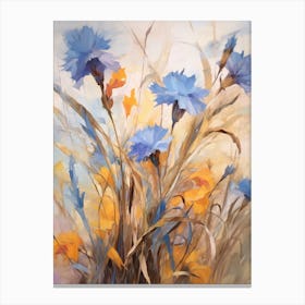 Fall Flower Painting Cornflower 3 Canvas Print