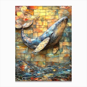 Stunning Stained Glass Whale 9 Toile