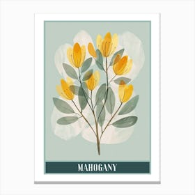 Mahogany Tree Flat Illustration 4 Poster Canvas Print