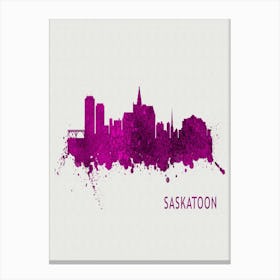 Saskatoon Canada City Purple Canvas Print