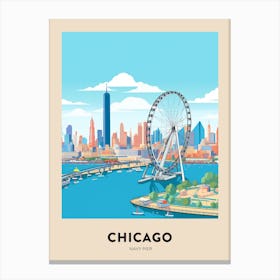Navy Pier 2 Chicago Travel Poster Canvas Print