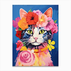 Laperm Cat With A Flower Crown Painting Matisse Style 2 Canvas Print