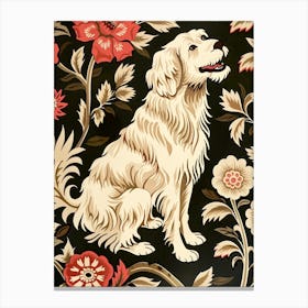 Chinese Lunar Year Of The Dog White 1 Full William Morris Style Canvas Print