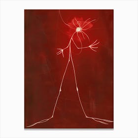 Red Man Standing On A Red Background Canvas Print