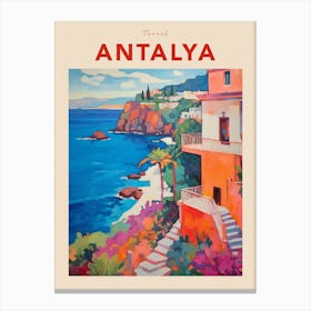 Antalya Turkey 7 Fauvist Travel Poster Canvas Print