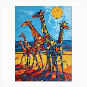 Abstract Geometric Giraffes 3 Canvas Print