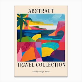 Abstract Travel Collection Poster Ambergris Caye Belize 3 Canvas Print