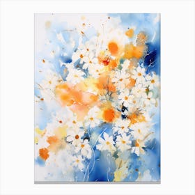 Watercolor Of Daisies Canvas Print