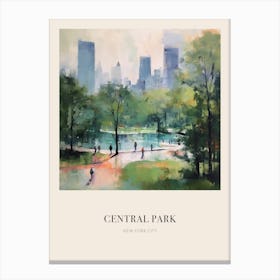 Central Park New York City Vintage Cezanne Inspired Poster Canvas Print
