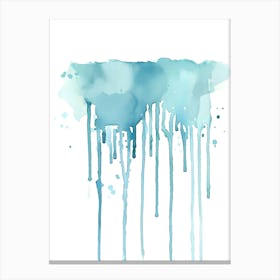 Watercolor Drips On White Background Canvas Print