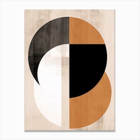 Circles Unveiled: Beige Bauhaus Odyssey Canvas Print