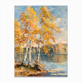 Birch Trees By The Lake 3 Canvas Print