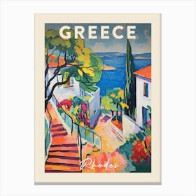 Rhodes Greece 3 Fauvist Painting Travel Poster Canvas Print