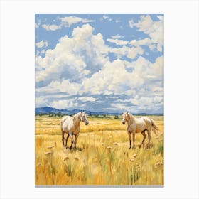 Horses Painting In Big Sky Montana, Usa 2 Canvas Print