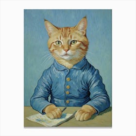 Cat By Van Gogh Canvas Print