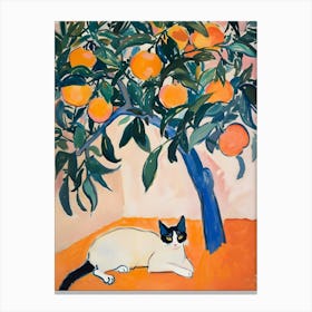 Orange Tree Cat 1 Canvas Print