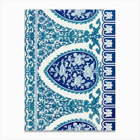 Blue And White Floral Pattern Canvas Print