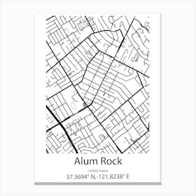 Alum Rock,United States Minimalist Map Canvas Print