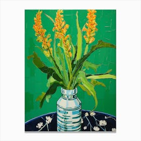 Flowers In A Vase Still Life Painting Kangaroo Paw 4 Canvas Print