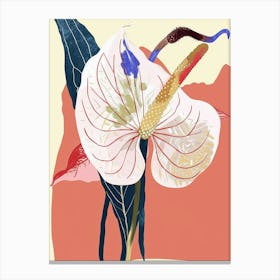 Colourful Flower Illustration Flamingo Flower 4 Canvas Print