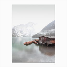 Boat House On Lake Canvas Print