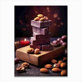 Chocolate And Nuts sweet food 1 Canvas Print