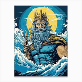 Poseidon Pop Art Canvas Print