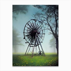 Water Wheel In The Fog Canvas Print