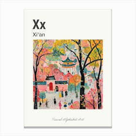 Kids Travel Alphabet  Xian 1 Canvas Print