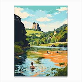Wild Swimming At River Conwy Wales 2 Canvas Print