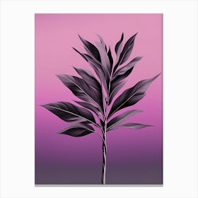 Purple Tropical Plant Against A Purple background, vector art, 1279 Canvas Print