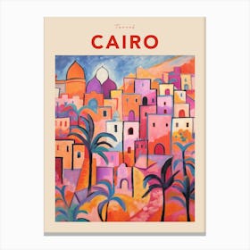 Cairo Egypt 4 Fauvist Travel Poster Canvas Print