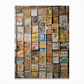 Wall Of Old Advertisements Canvas Print