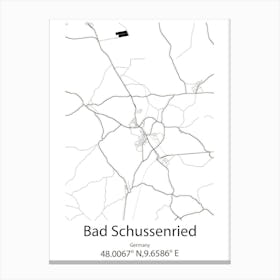 Bad Schussenried,Germany Minimalist Map Canvas Print