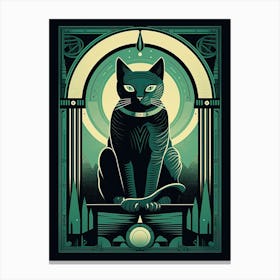 The Temperance, Black Cat Tarot Card 0 Canvas Print