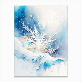 Water, Snowflakes, Storybook Watercolours 1 Canvas Print