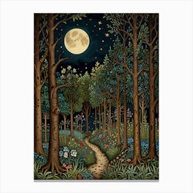 William Morris Forest At Night Canvas Print