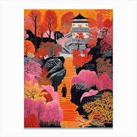 Nong Nooch Tropical Garden, Thailand In Autumn Fall Illustration 1 Canvas Print