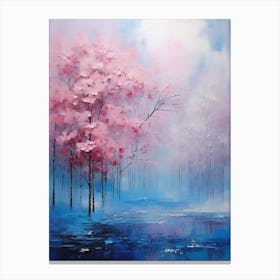 Pink Trees In The Mist Canvas Print