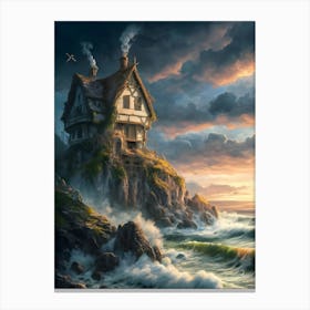 House On The Cliff 2 Canvas Print