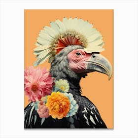 Bird With A Flower Crown California Condor 1 Canvas Print